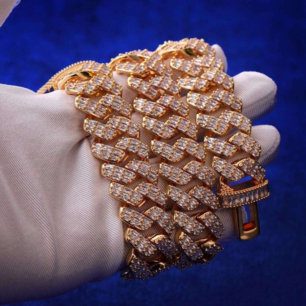 High-quality cross-border European and American popular square zirconium diamond-shaped Cuban chain flip-necklace, personalized hip-hop rock jewelry