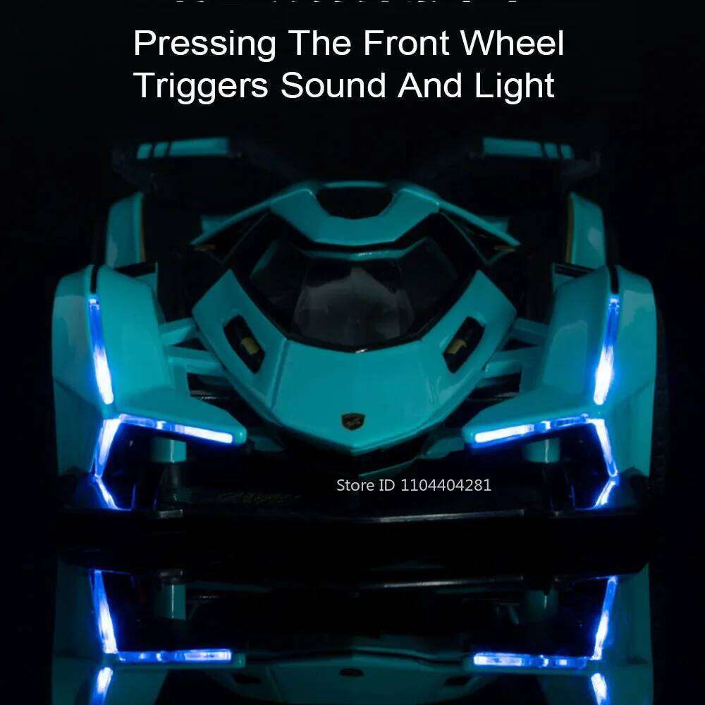 1:32 Lambor V12 Model SCV12 Alloy Diecast Sports Car Toy Sound Light Pull Back Doors Opened Miniature Cars Friends' Fashion Gift Z260306