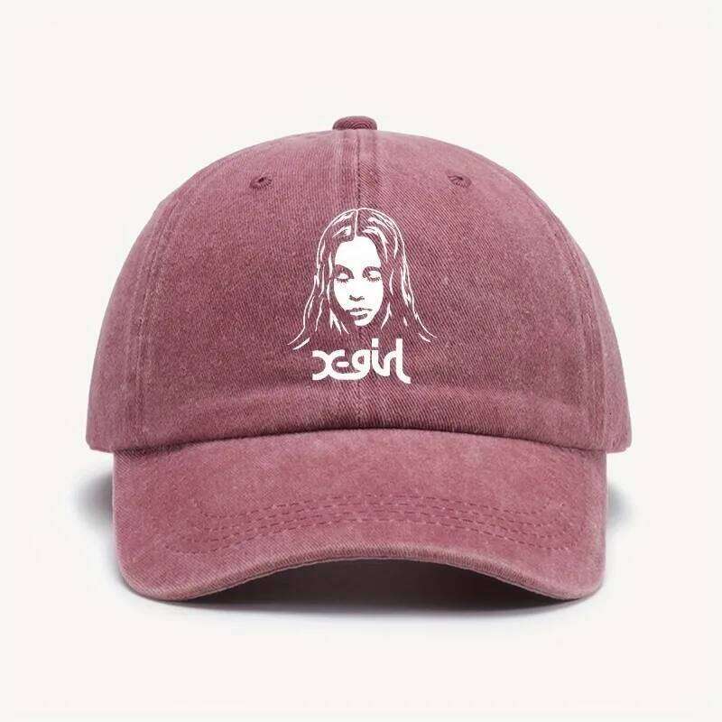 Girl Printed Baseball Cap Unisex Sun Hat Lightweight Adjustable Fashion Outdoor Vintage Wash Light Hats Y260304