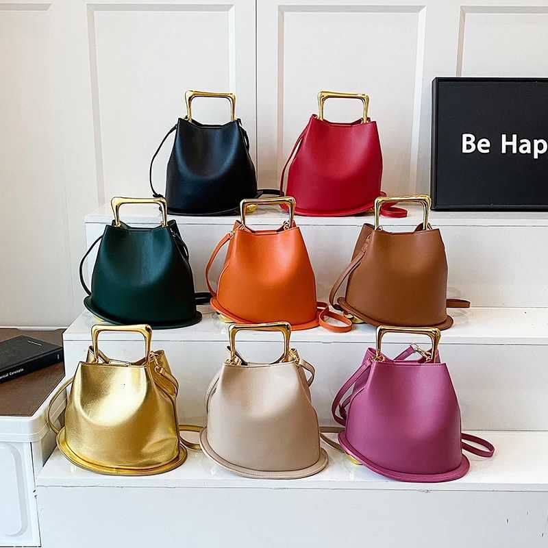 2025 Fashion New Hot Style PU Solid Bucket Shoulder Crossbody Bags Super Cool Unique Design High Quality Handbags for Women H260306