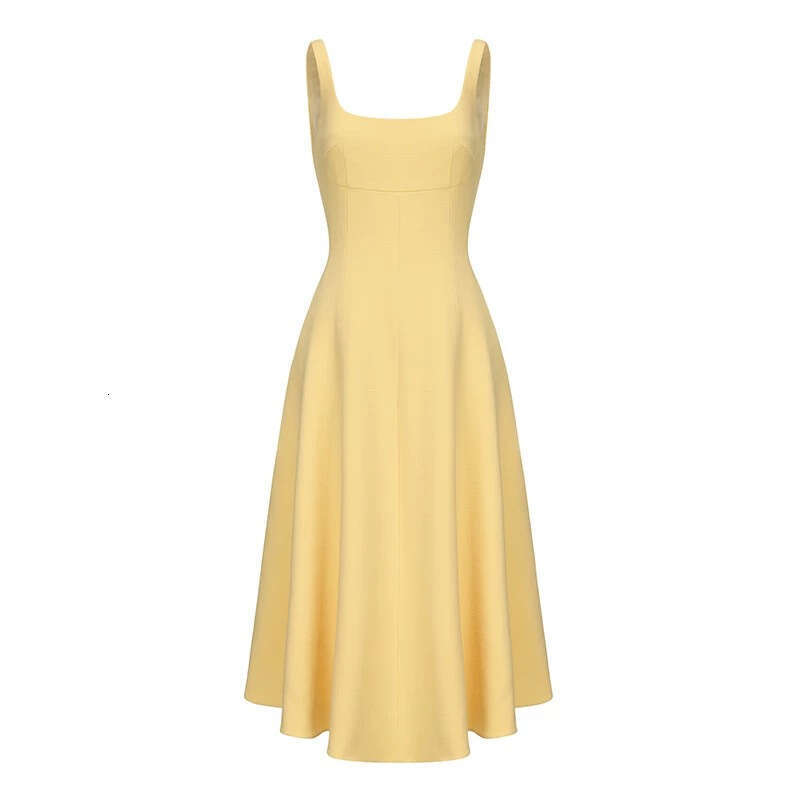 2026 Summer Designer Fashionable French Elegant Hepburn Style Solid Color Lace up a2 Waist Skirt