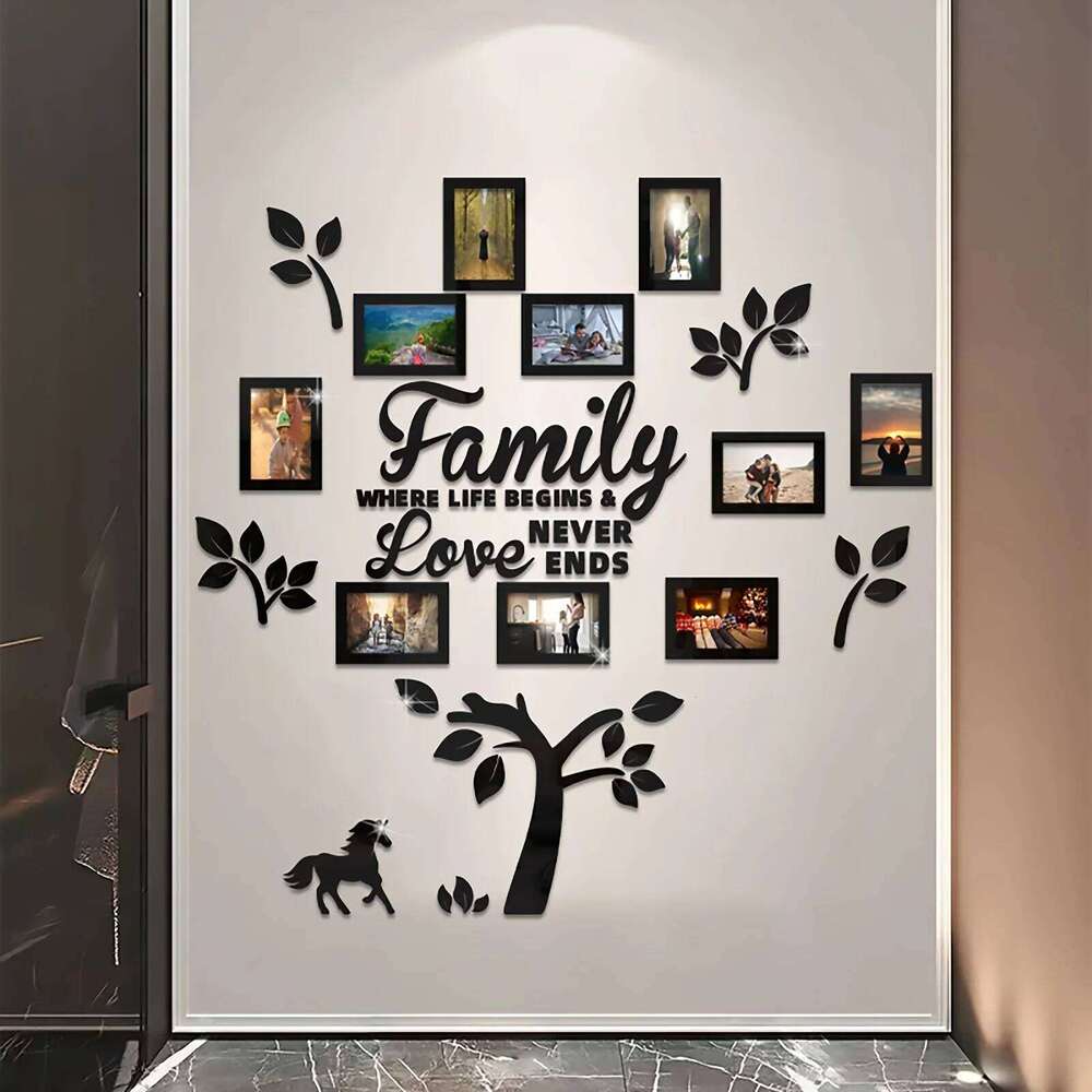 3D Acrylic Photo Frame Wall Decorations with Poster Templates Collage Gallery Family Wedding Back to School Anniversary H260306