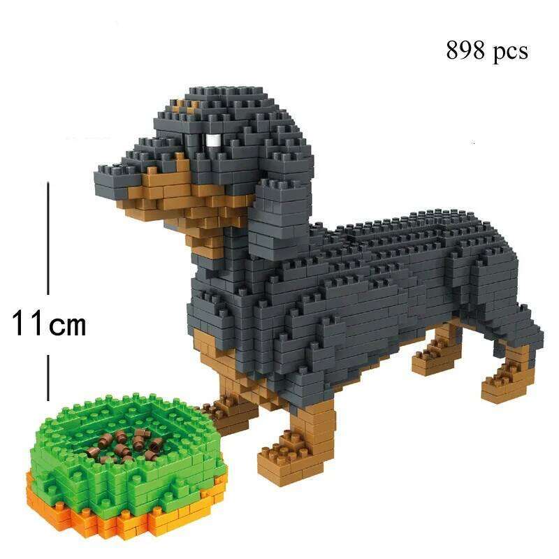Dog Model Mini Building Block Toys Set for Kid Boy Girls Adult Beginner Teddy Hughes Corgi Collie Pet Style Bricks C260306
