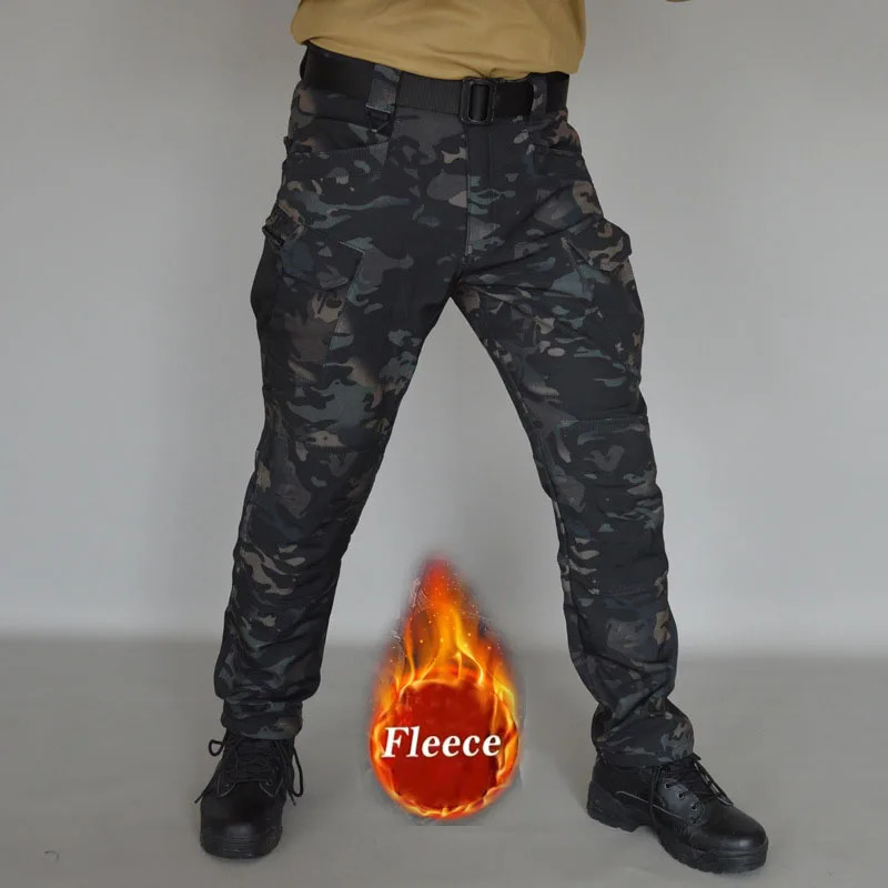 Softshell Warm Pants Mens Waterproof Sharkskin Fleece Working Trousers Outdoor Windproof Thickened Wear-resistant Cargo Pants 260305