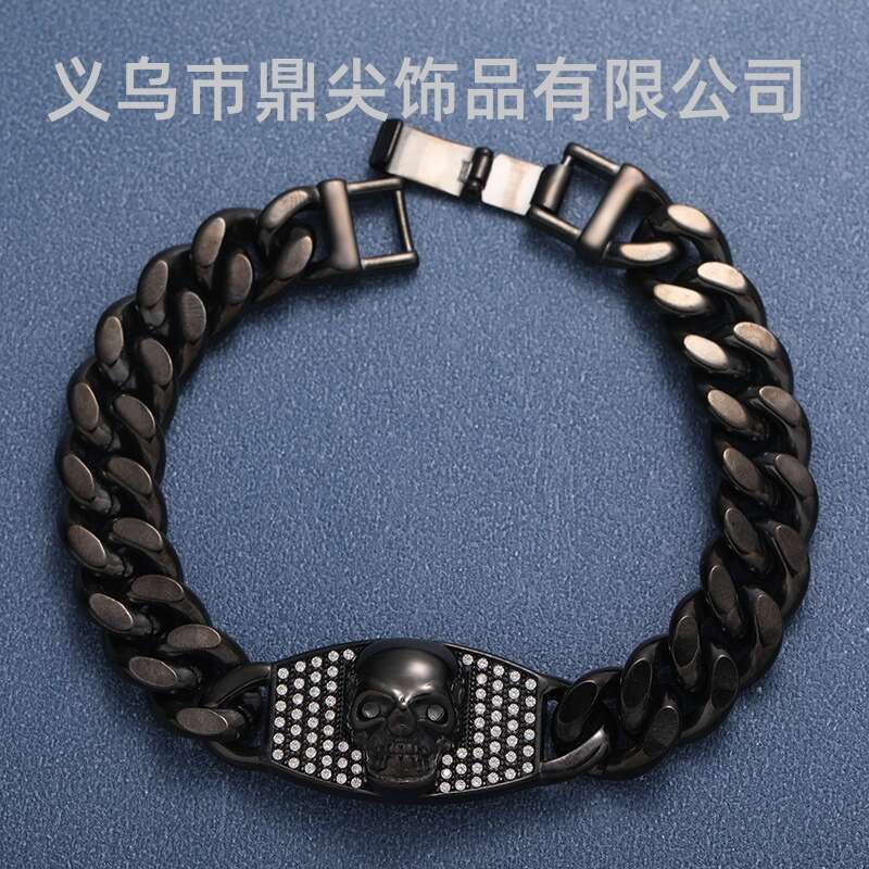 European and American cross-border hip-hop 18K gold polished Cuban chain high-quality men's bracelet, trendy versatile jewelry accessory