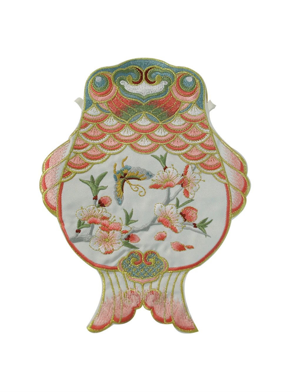 1pc Ancient Style Goldfish Satchel Women Crossbody Hanfu Shoulder Bag Girl Twosided Embroidery Gift Costume Accessory 260307
