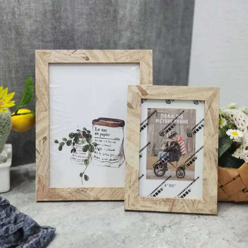 Retro Wooden Desktop 10X15 15X20 20X25 A4 Picture Frame Stand For Pictures Photo Decor Commemorative Gift H260306