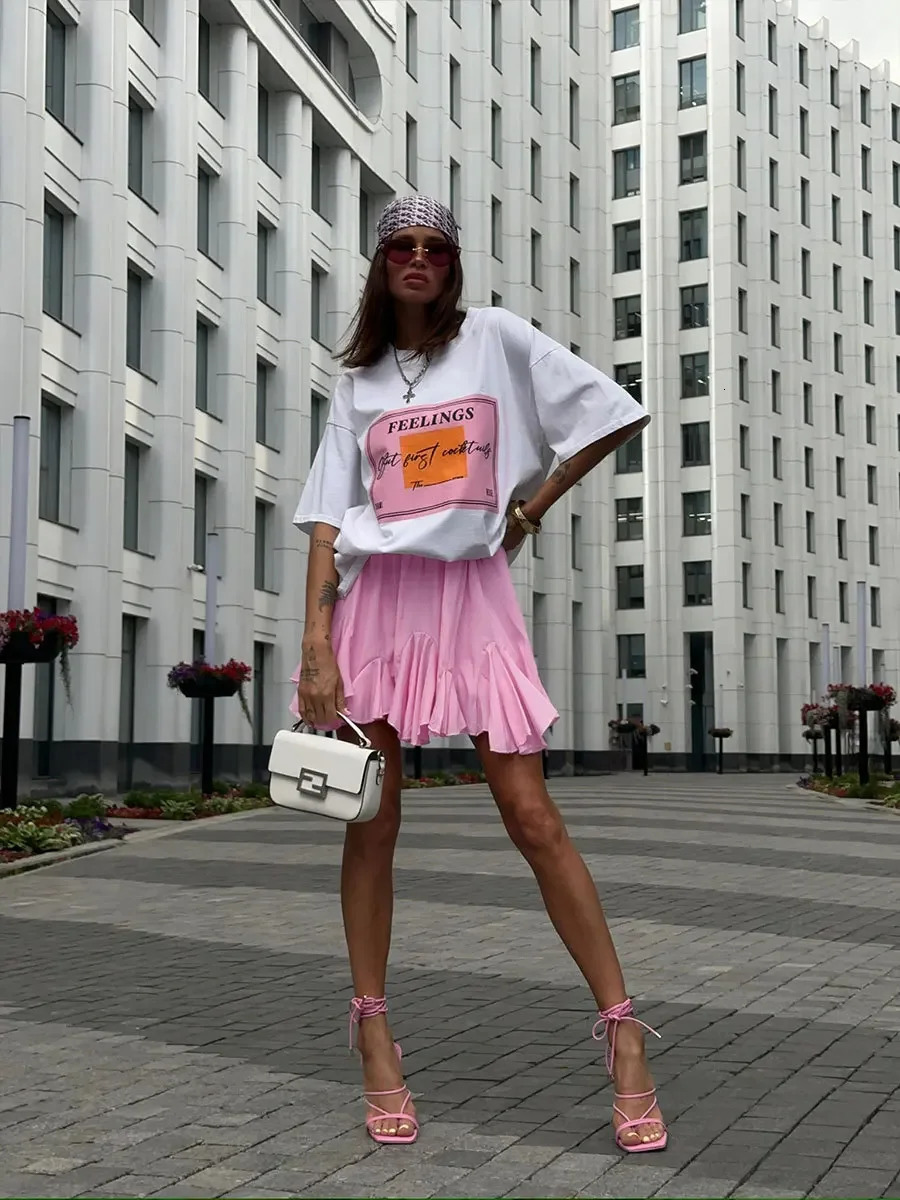Wolfeel Summer White Mini Skirt High Waist Sexy Cute Ruffle Vintage Tennis Skirt Elastic Waist Tutu Short Skirts for Women 260228