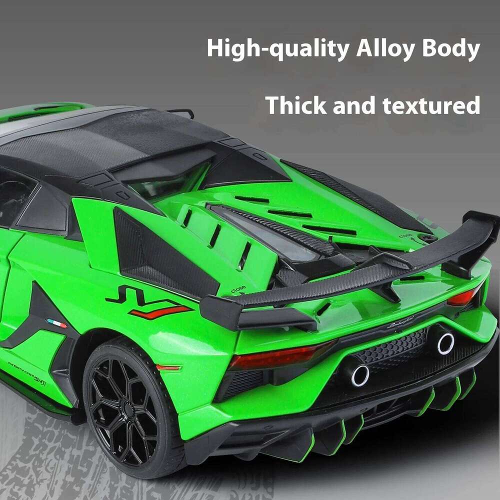 Large 1/18 Aventador SVJ Supercar Model Simulation Interior Details Adult Collection Ornaments Boy Gift Halloween Toys Z260306