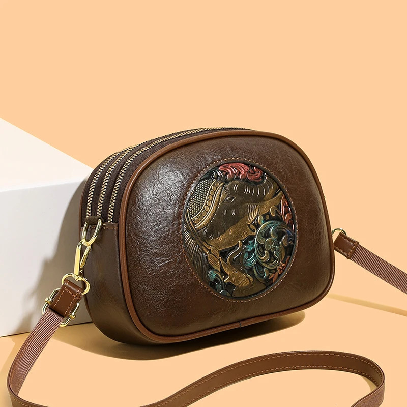 High Quality Soft Leather Purse Fashion Women Shoulder Messenger Bag Multipocket Wearresistant Ladies Handbag Sac 260307
