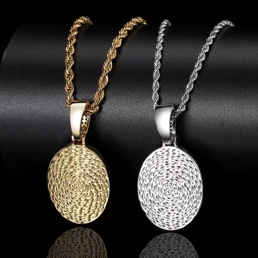 Hip-Hop S925 Silver Moissanite Commemorative Oval Photo Pendant Trend Fashion Jewelry Accessories