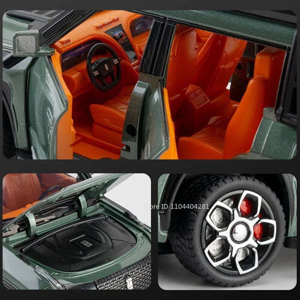 1:24 BYD Looks Up At U8 Toys Car Diecast Alloy Models Sound Light Doors Opened Front Wheel Steering Vehices Kids Festival Gifts Z260307