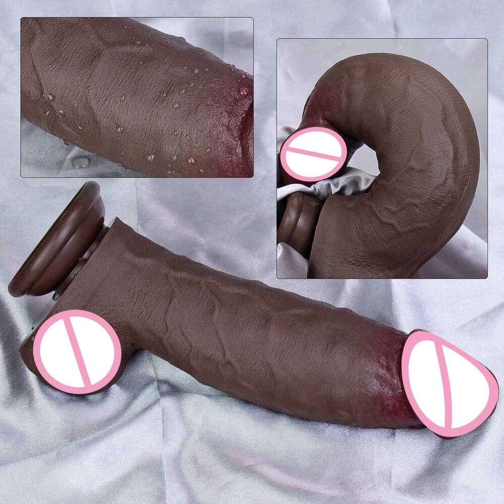 Realistic Veins Soft Silicone Thick Dildo Artificial Penis Male Genitals Masturbation Suction Cup Dick Man Woman Anal Sex Toy 26H0307