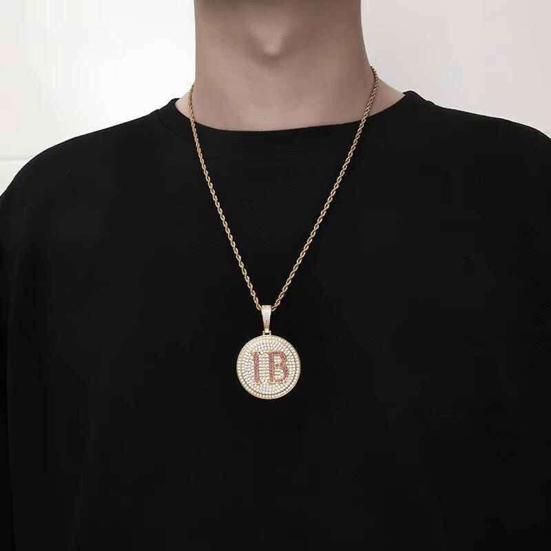 Hip-hop Mens Coin Moissanite Waterproof Luxury 18K Gold-plated Exquisite Jewelry 2026 Rapper 18K Gold-plated Necklace Wholesale
