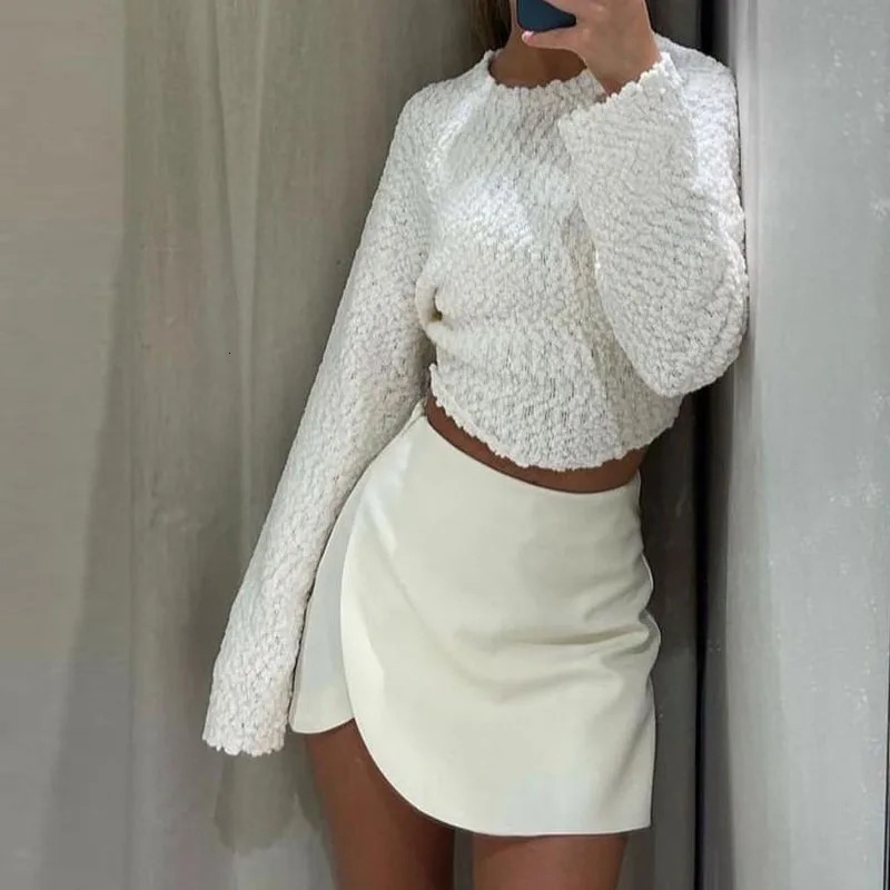 HXAO Womens Skort High Waist Brown Skirt Pants Stylish Summer Pink Black Mini Skirt Shorts Asymmetric Casual Off White Skort 260228