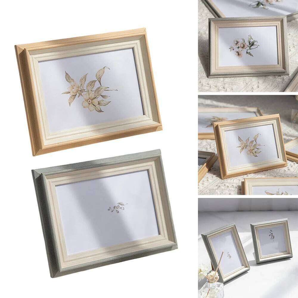 Resin Photo Frame Stand 6 Inch Albums Desktop Display Holder for Personal and Office Use with Sleek Modern Design H260306
