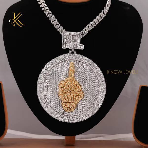 Trendy Custom Moissanite Diamond Pendant Crafted With Unique Hip Hop Design Elegant Statement Jewelry For Fashion Forward