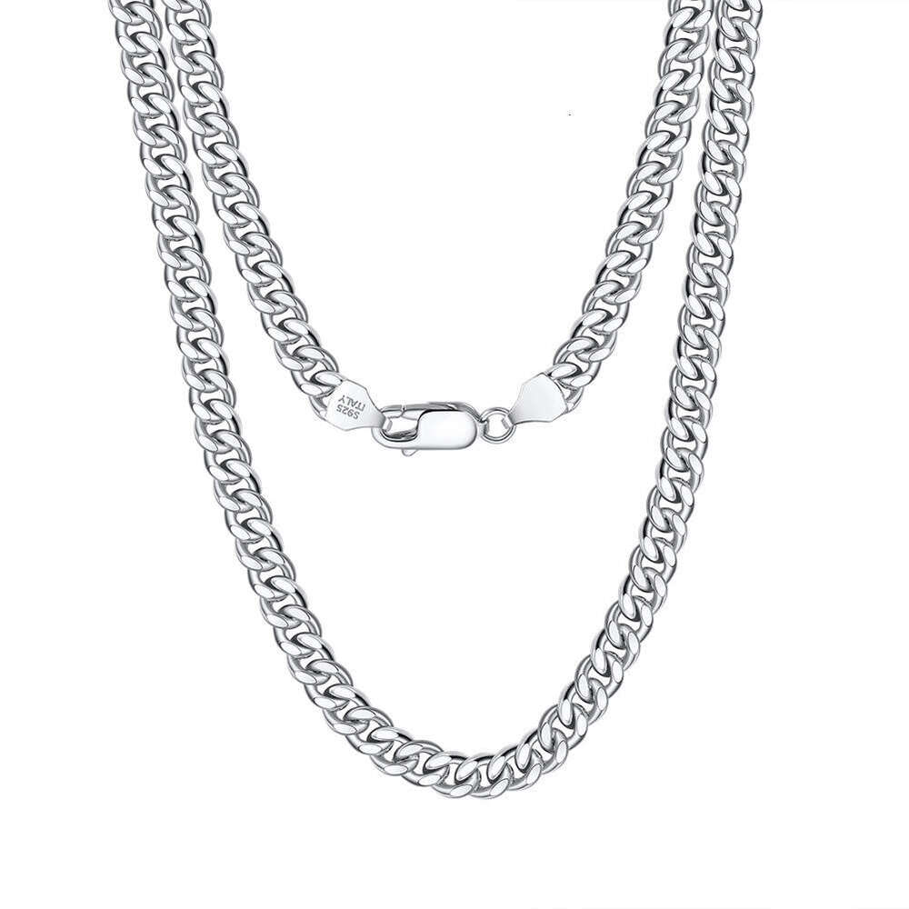 Premium Selection S925 Sterling Silver Necklace Hip Hop Cuban Chain Unisex Trend Factory Direct Jewelry Wholesale Cross-Border