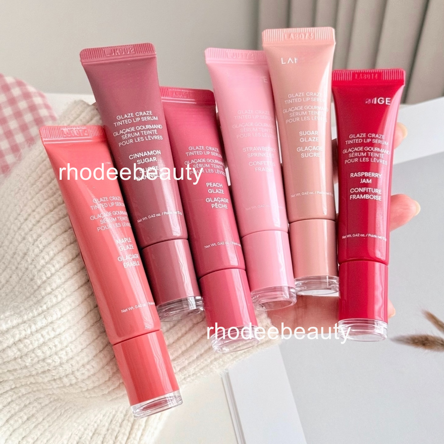 Brand Lip Serum 12g 0.42oz Makeup Glaze Craze Lip Gloss Cinnamon Sugar/Chocolate Frosting/Peach Glaze Lip Balm Moisturizing lipstick Cosmetics free ship
