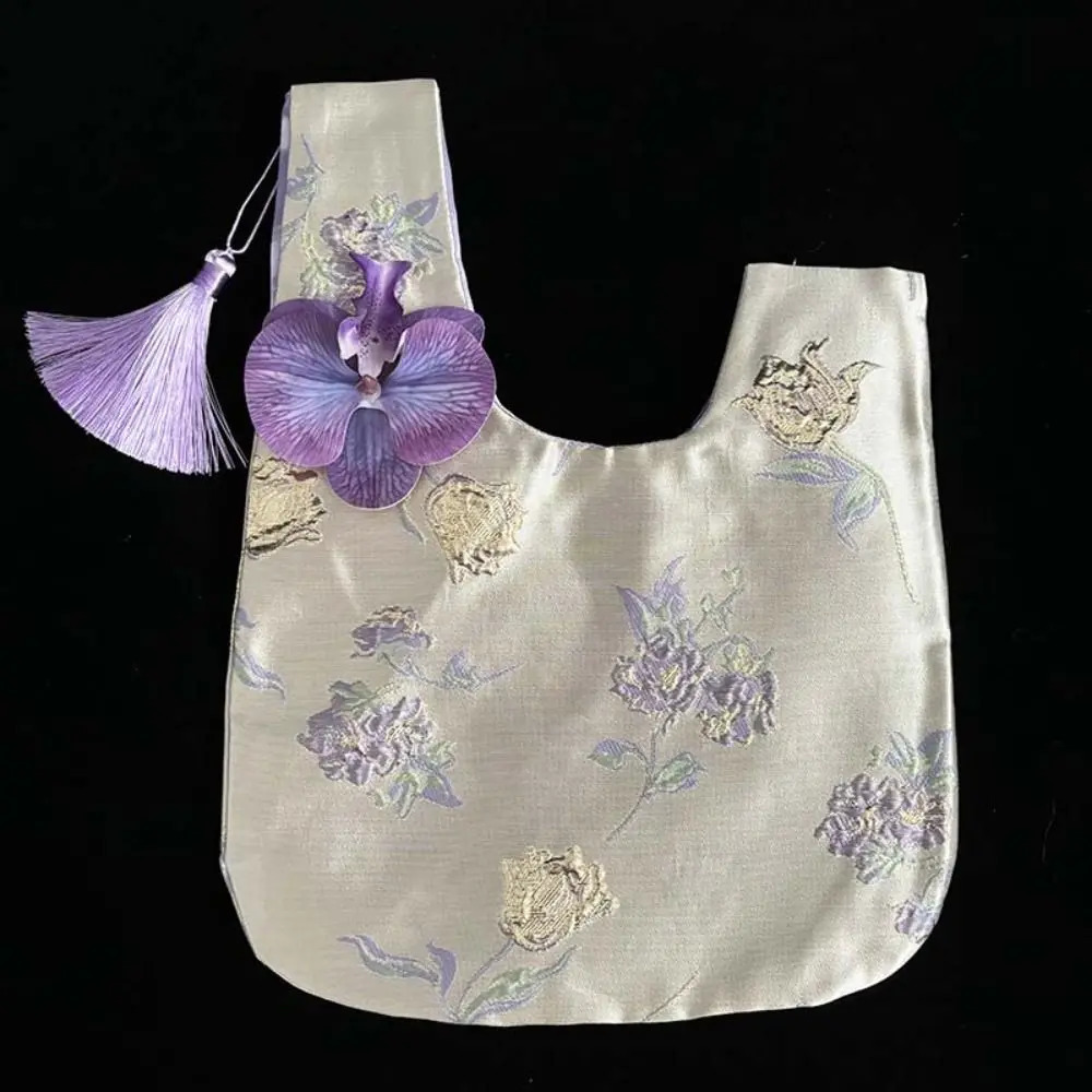 Small Item Pouch Tassel Knot Wrist Bag Storage Bags Flower Pendant Chinese Style Handbag Cosmetic Lunch 260307