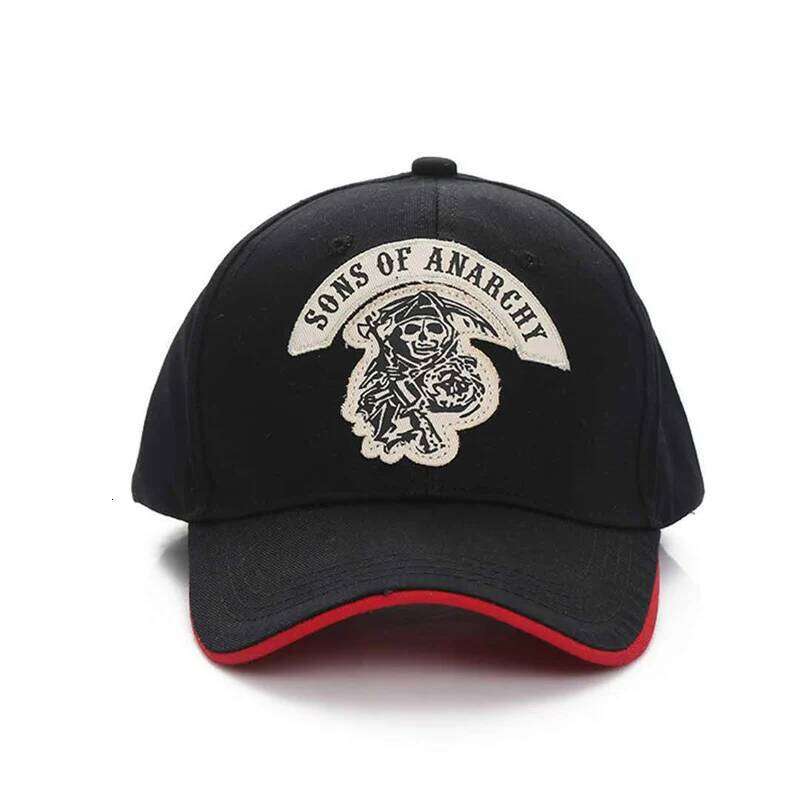 Fashion Unisex Baseball Caps SOA Sons Of Anarchy Skull Embroidery Snapback Men Women Motorcycle Racing Sports Trucker Hat EP0054 Y260304