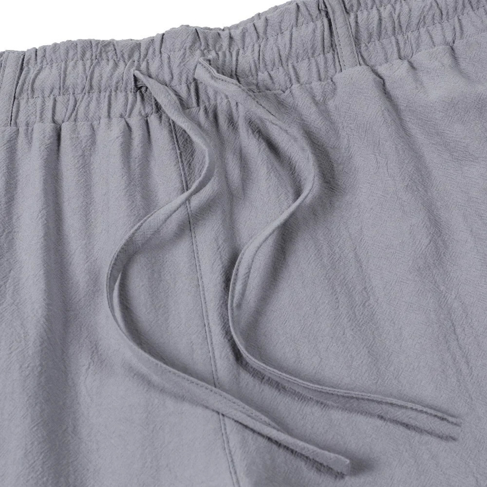 2026 European And American Mens Cotton And Linen Trousers Multi-pocket Work Pants Loose Straight Sportswear And Casual Trousers 260305