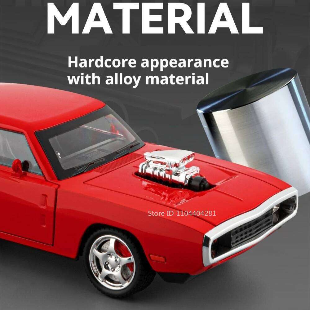 1:24 Charger Hellcat Cars Alloy Diecast Model Toys Shock Absorption with Sound Light Pull Back Miniature Vehices Educational Toy Z260306