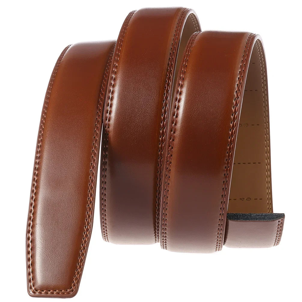 35cm Belt No Buckle Cow Genuine Leather Belt Body for Automatic Buckle High Quality Black Brown Belts Without Buckle Cowskin 260302