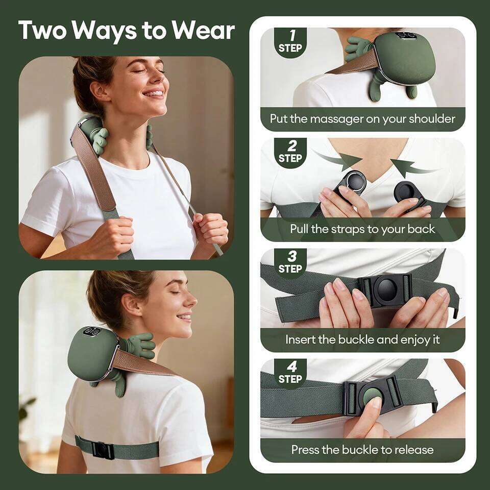 Bionic Finger Shoulder Massager Wireless Cervical Trapezius Kneading Massage Shawl Brushless Motor Neck masajeador 26Y0307