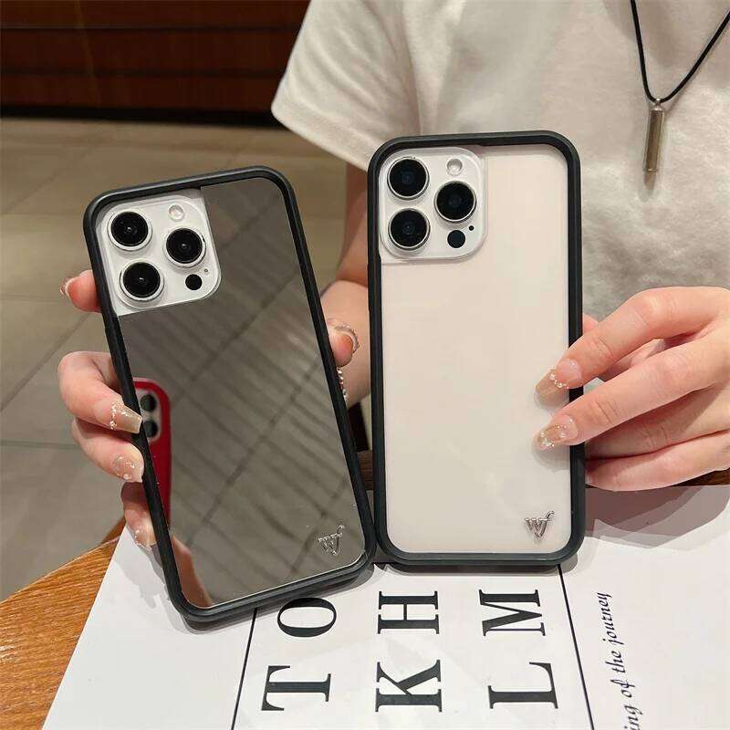 Wildflower Mirror Make Up Phone Case For iPhone 17 16 15 14 13 12 Pro Max Plus wf Luxury Shockproof Anti-drop Clear Back Cover 26H0307