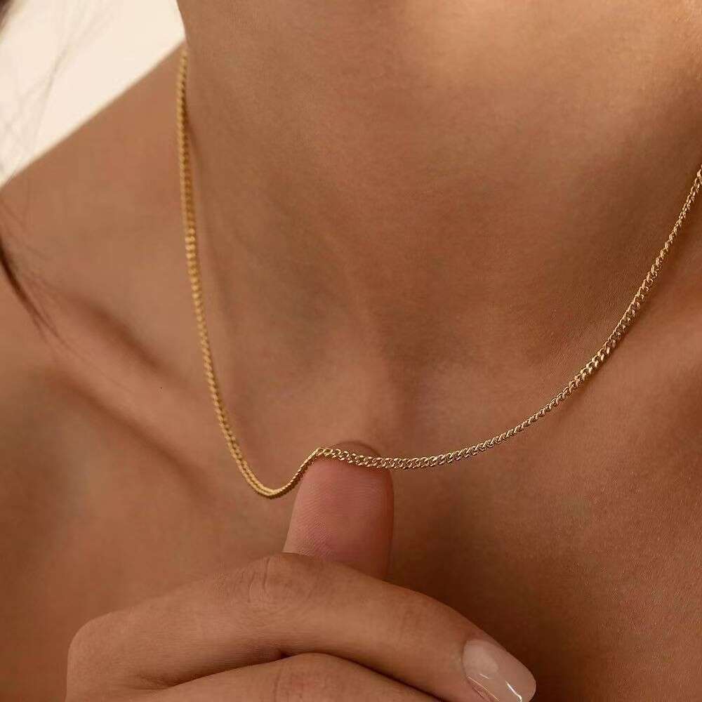Stainless steel minimalist necklace, PVD vacuum electroplated 18K gold, DIY chain, high-end, non-fading, cross-border foreign trade necklace