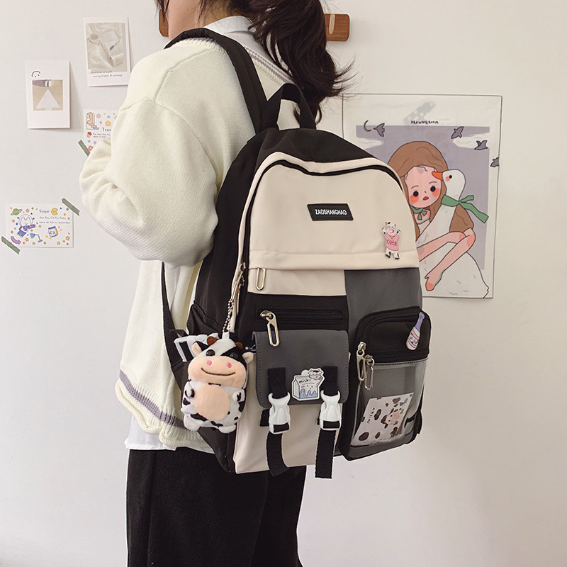 Buy new fashion womens backpack with large capacity and dual color design 220815