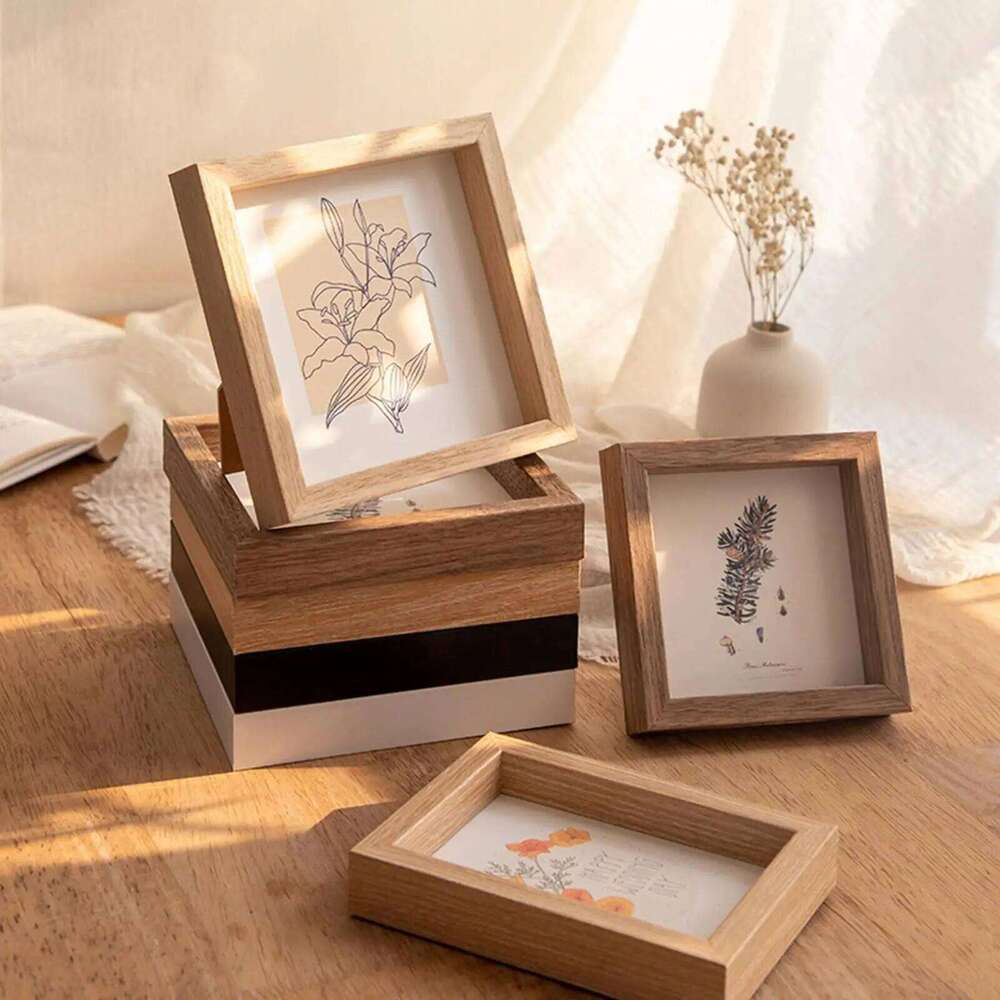 Photo Frame Decorative Wooden Desktop and Wall for Living Room Bedroom H260306