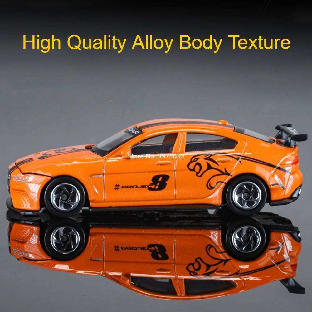 1:64 Mini Jaguar XE SV Project 8 Alloy Models Diecast Cars Toy Wheel Slide Forward Miniature Vehicle Model Boys Interactive Toys Z260307