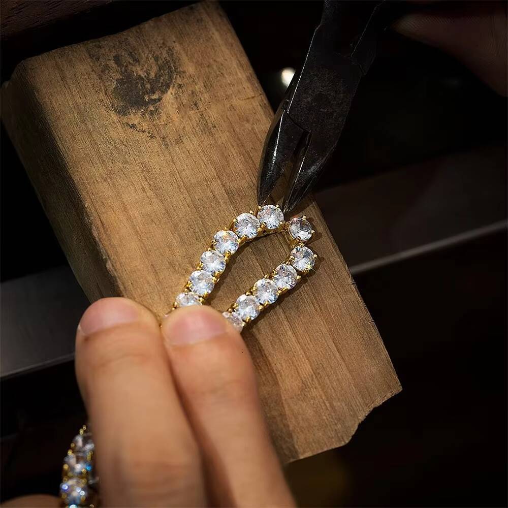 5mm Moissanite Tennis Bracelet D Color VVS S925 Silver 14K Gold Plated Iced Out Hip Hop Jewelry Men Women Party Diamond Chain