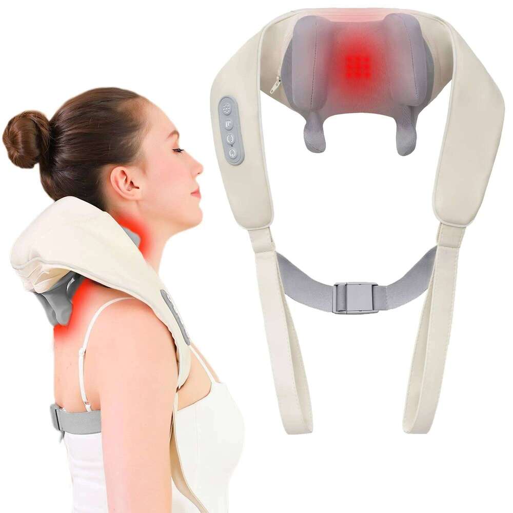 Shiatsu for Tissue Cordless Neck and Shoulder Massager with Heat 4D Deep Electric Kneading Massage 26Y0307