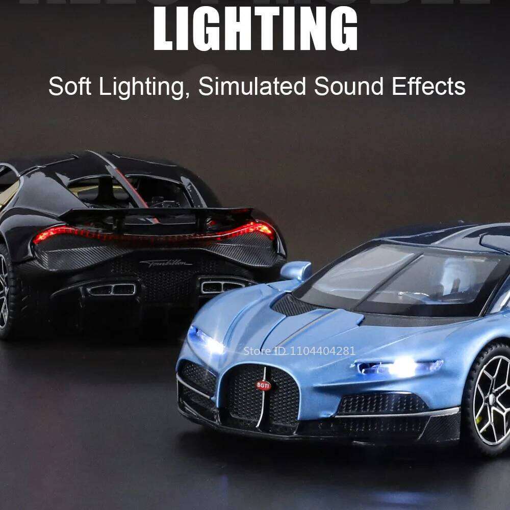 1:32 Tourbillon Bolide Alloy Diecast Sports Car Model Toys Sound Light Pull Back Doors Opened Miniature Vehices Adult Boys Gifts Z260307