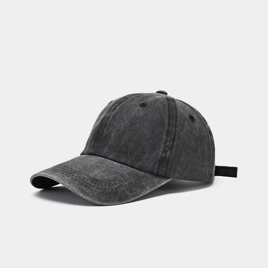 Men's Washed Coated Baseball Tile Korean Version Simple Dome Cap Solid Color Sports Sun Hat Y260304