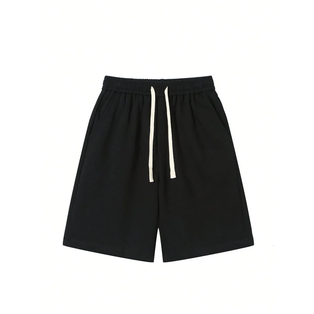 Mens Sports Shorts Cotton Casual High Waist with Pockets Drawstring KneeLength Quality 260306