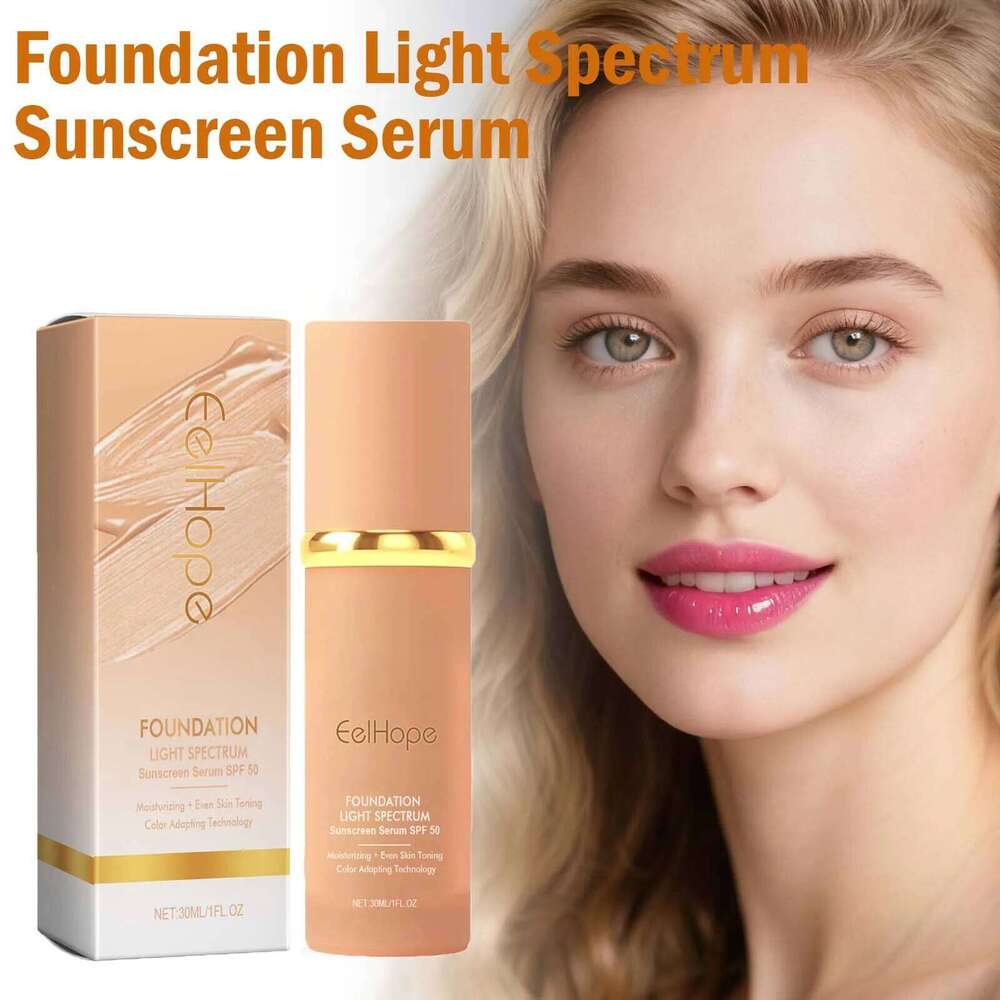 Color Changing Foundation Light Sunscreen Serum SPF 50 Concealer Full Coverage Moisturizing Face Makeup Base Cosmetics 26L0306