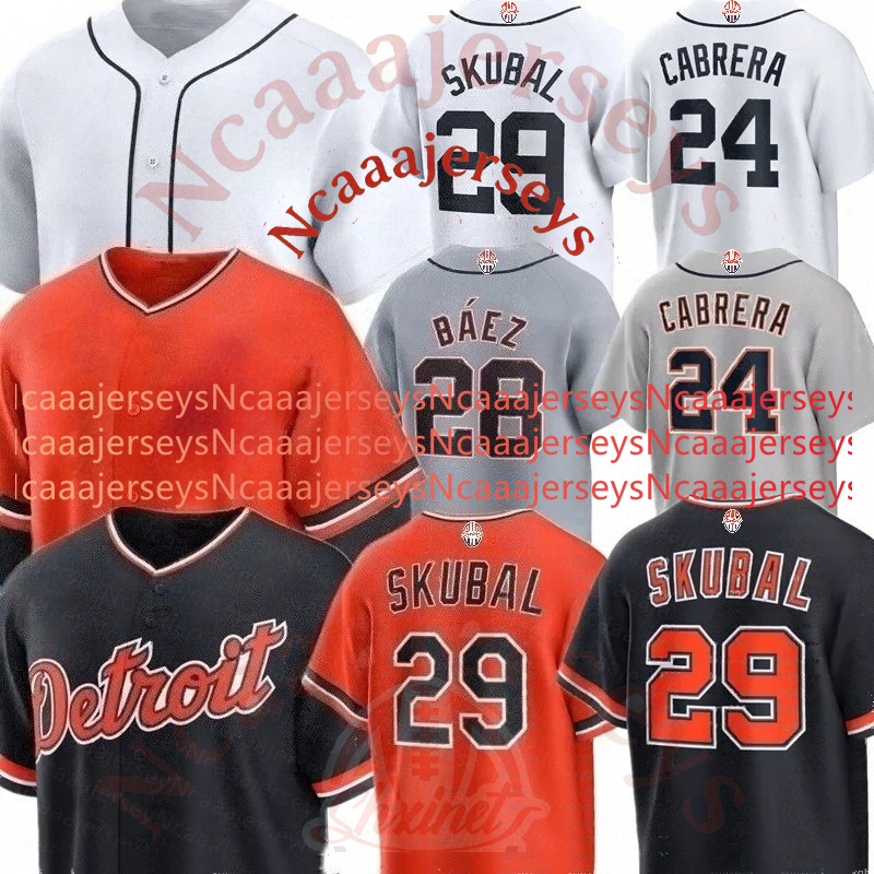 Tarik Skubal 29 Spencer Torkelson 20 Riley Greene 31 Javier Baez Keith Matt Vierling Miguel Cabrera Personalized Customized Baseball Jersey Custom Any Number Name6