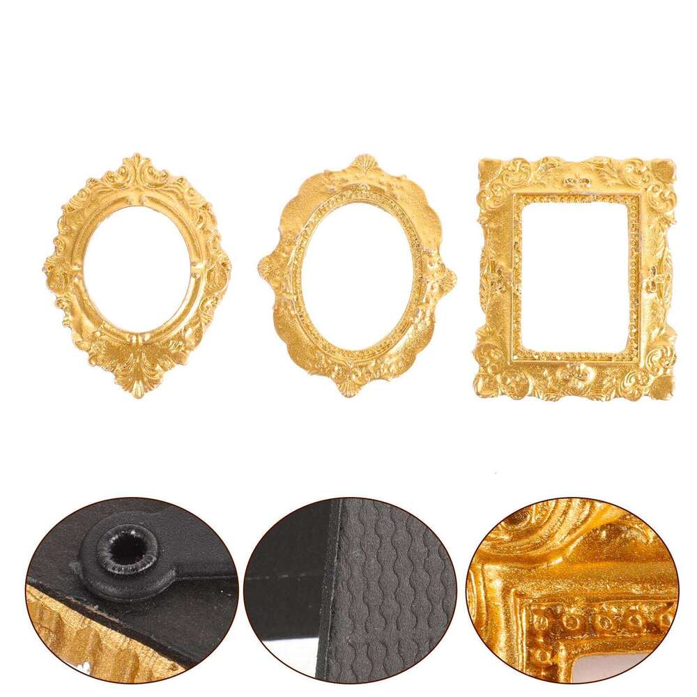 15Pcs Crafts Simulation Decor Mini Picture Frame House Decorative Photo Ornament Dollhouse Diy H260306