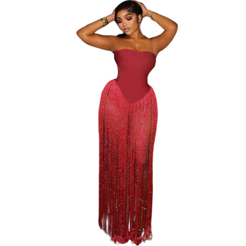 White bandage tassel patchwork hem long skirt for womens sexy off shoulder sleeveless backless dress 2024 womens beach party dress 240426