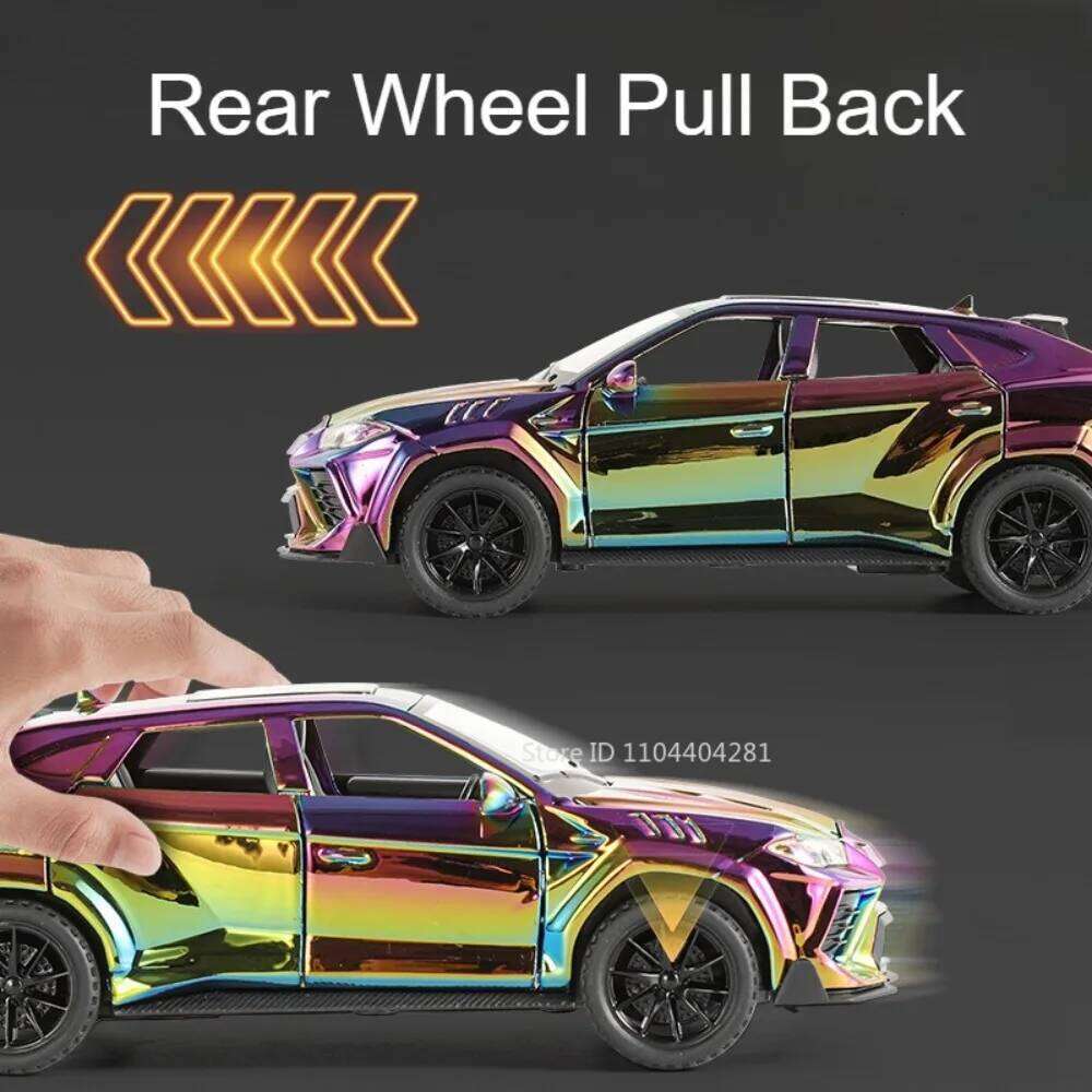 1:32 Lambor URUS SIAN Cars Model Diecast Alloy Toys 6 Doors Opened Sound Light Pull Back Miniature Vehices Boys Birthday Present Z260306