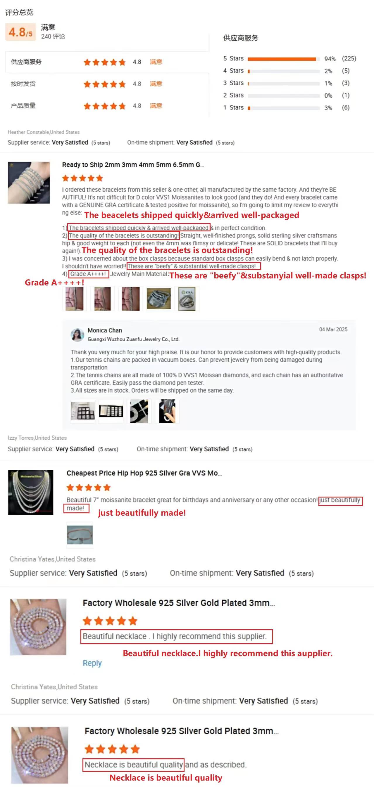 Pass Diamond Tester Large Stock Hip Hop Jewelry 20mm-65mm VVS Moissanite Diamond 925 Silver Iced Out Tennis Chain Necklaces