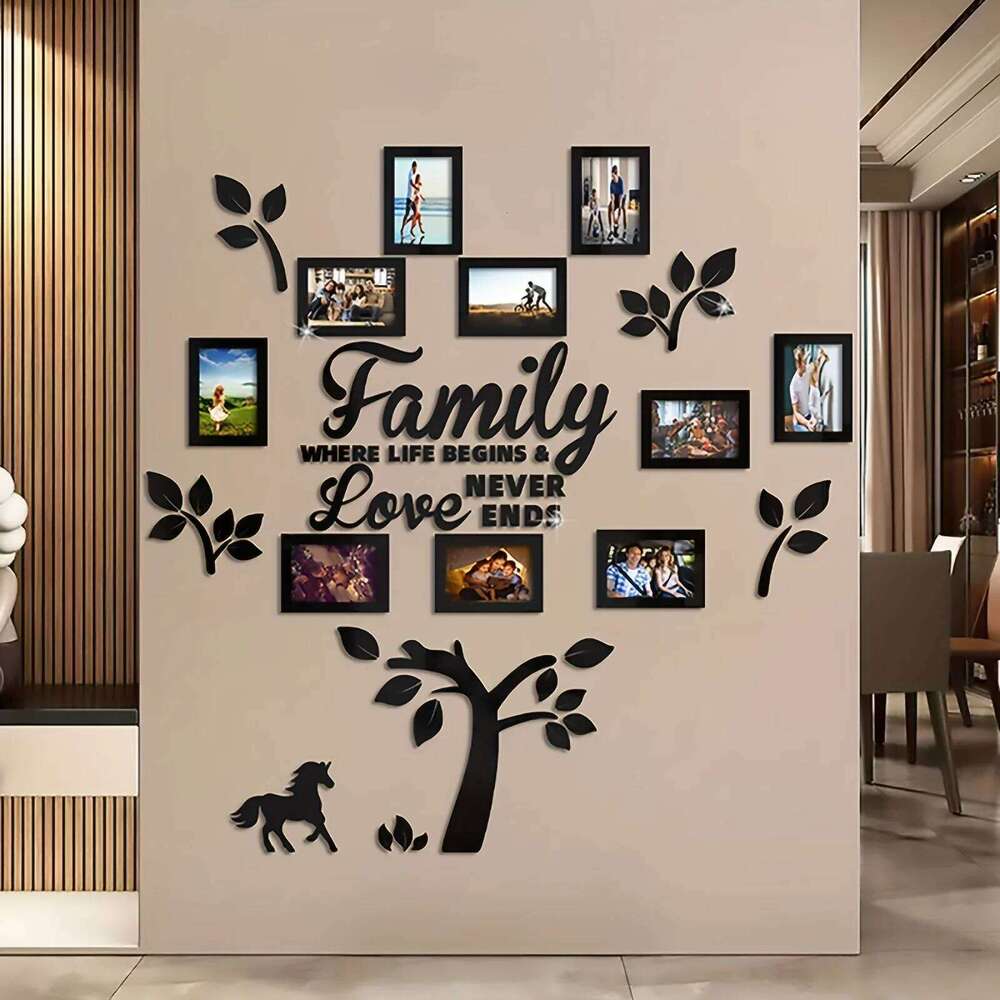 3D Acrylic Photo Frame Wall Decorations with Poster Templates Collage Gallery Family Wedding Back to School Anniversary H260306
