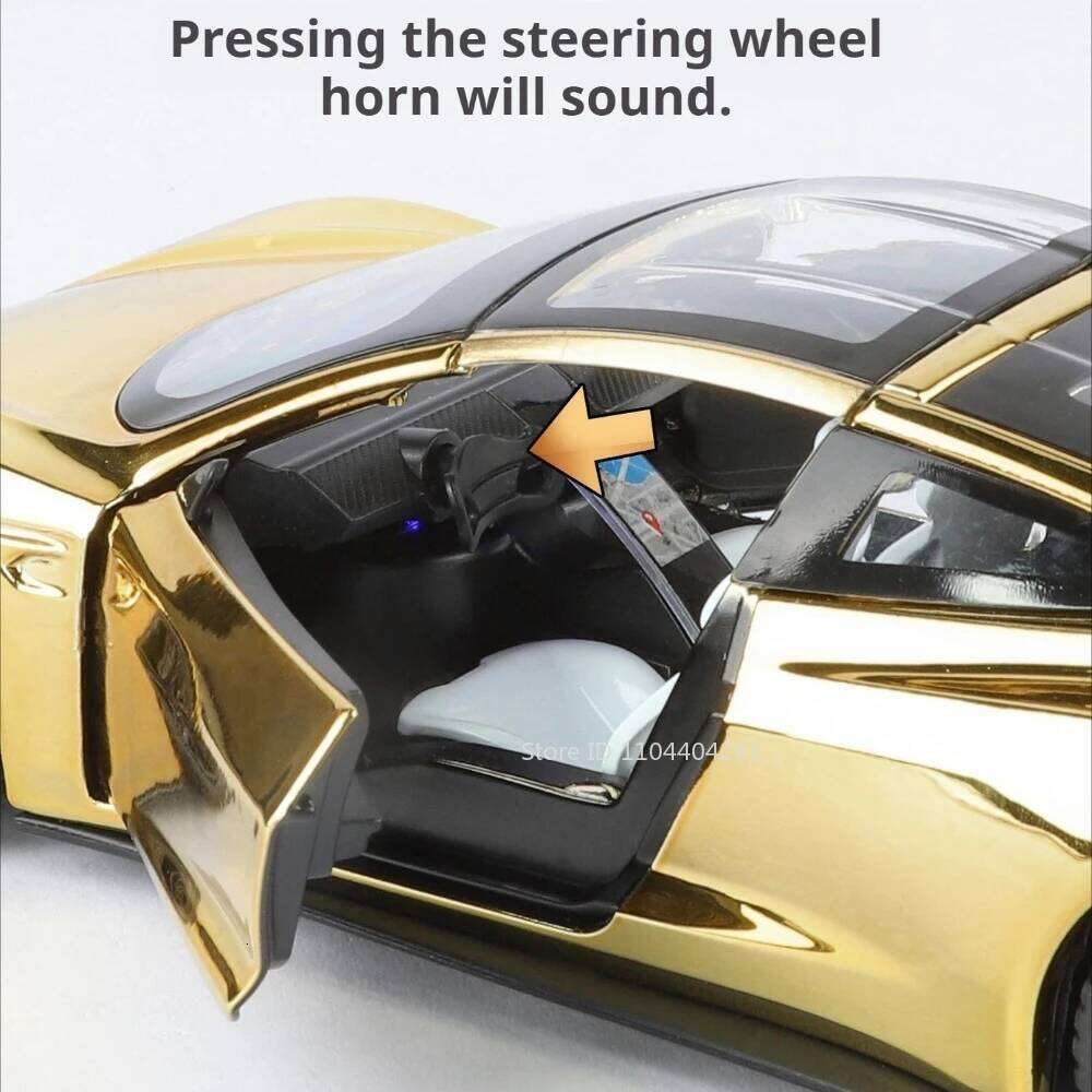 1:24 Roadster PAGANI Huayra Alloy Model Diecast Toys Sound Light Pull Back Shock Absorption Miniature Car Christmas Toy Gift Z260306