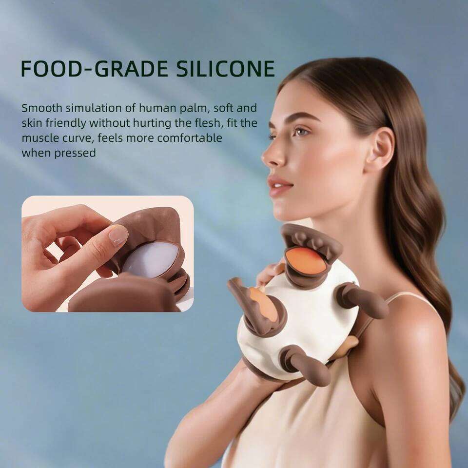 4D Bionic Hand Kneading Shoulder Massager Portable Trapezius Muscle Pinching Massage Shawl Brushless Motor Neck masajeador 26Y0307