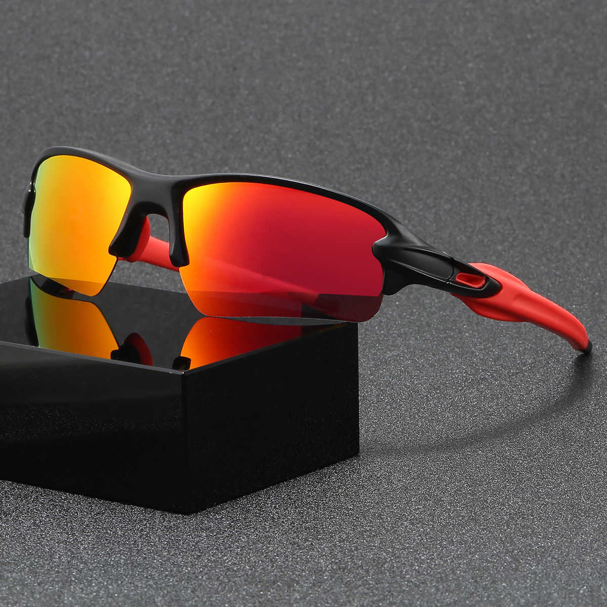 Polarized Sports Sunglasses Half Frame Outdoor Cycling Sunglasses Anti-UV Bicycle Glasses UV385 S260304
