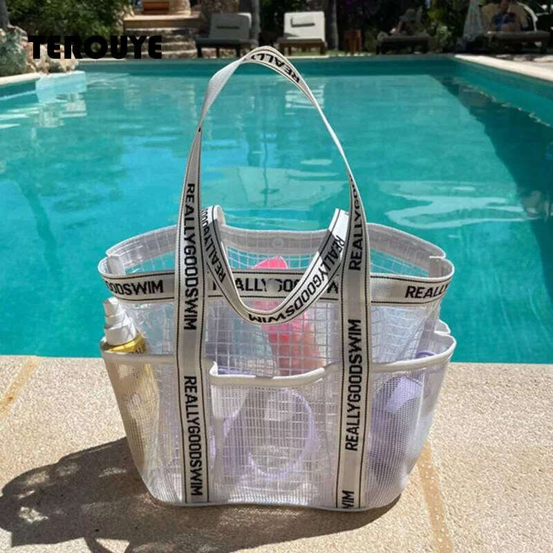 Large Capacity Surf Dry Wet Separated Swim Bags Multi-Pocket Travel Toiletries Storage Portable Net Waterproof Beach Bag TEROUYE